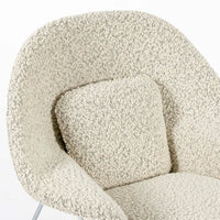 Early Restored Mid Century Ivory Wool Womb Chair by Saarinen for Knoll, Multiples/Custom Avail