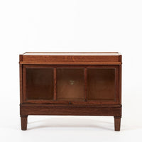 Antique American Three Shelf Barrister Bookcase Cabinet in Tiger Oak