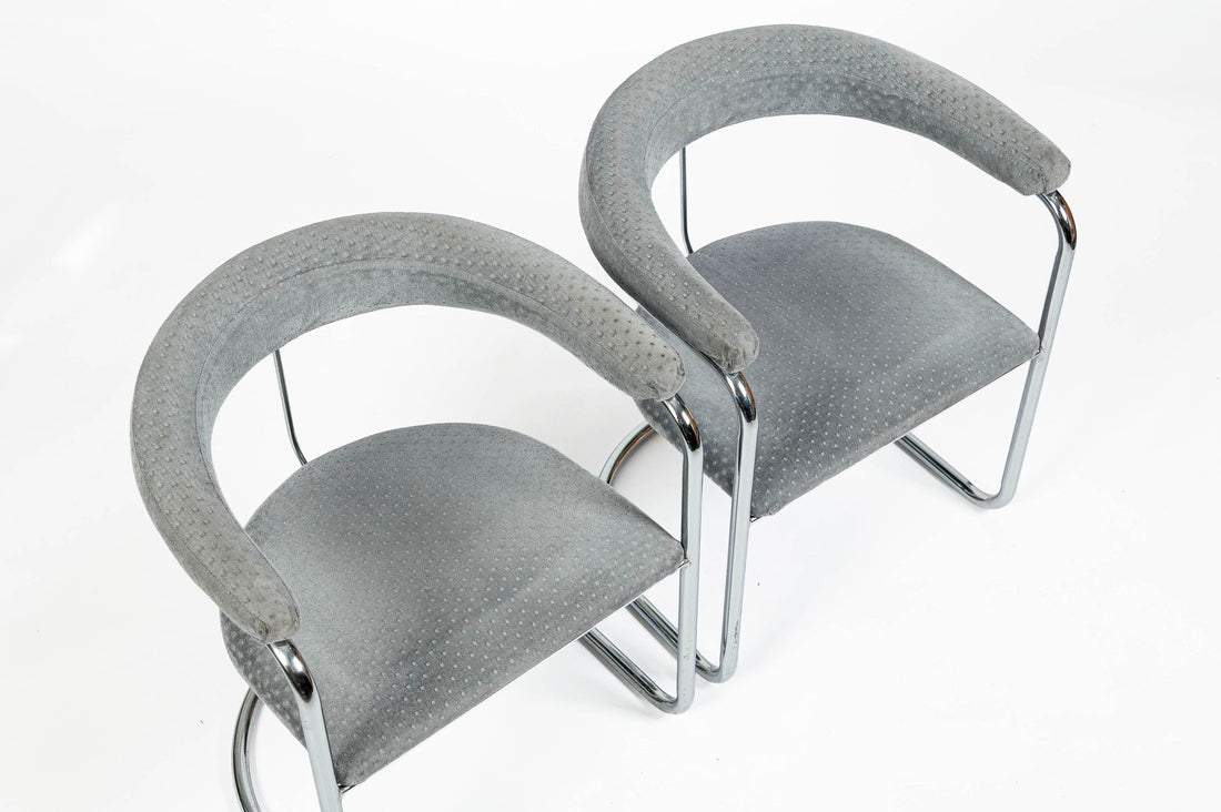 Set of 6 Mid-Century Modern SS33 Chrome Dining Chairs by Anton Lorenz for Thonet, 1970s