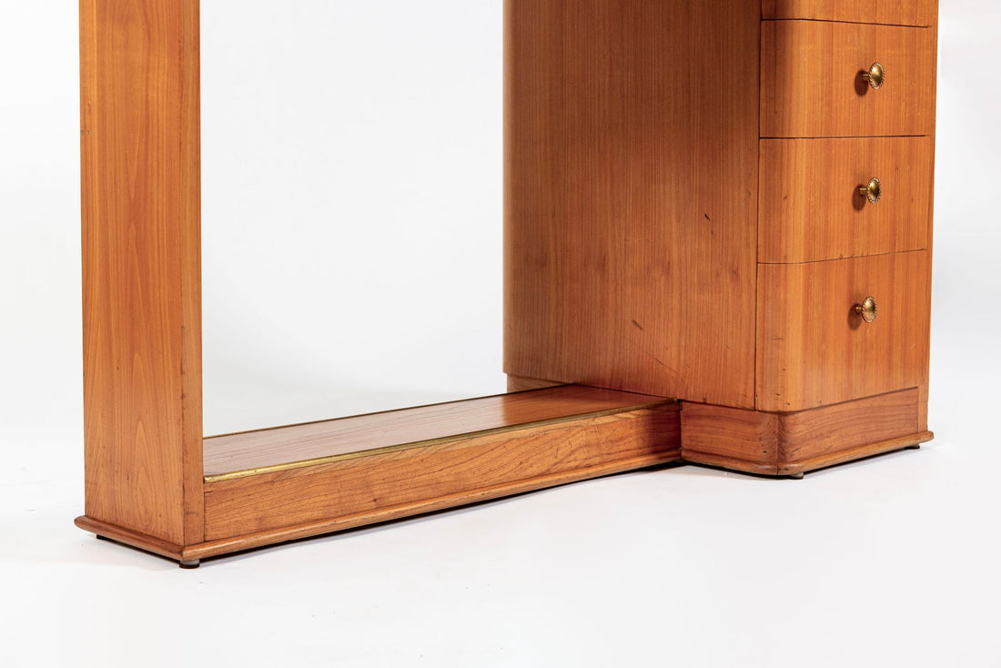 Antique French Art Deco Dominique Lemonwood Desk 1930s