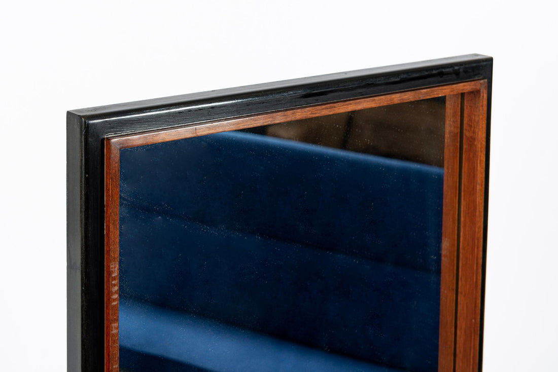 Antique Art Deco Wood Vanity Mirror & Stool by Donald Deskey for Widdicomb 1930s