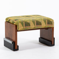 Antique Art Deco Wood Vanity Mirror & Stool by Donald Deskey for Widdicomb 1930s