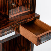 Antique French Art Deco Macassar Ebony Vanity Cabinet by Georges Champion (attr)