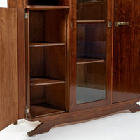 Antique French Art Deco Rosewood Vitrine Display Cabinet or Bookcase, 1940s