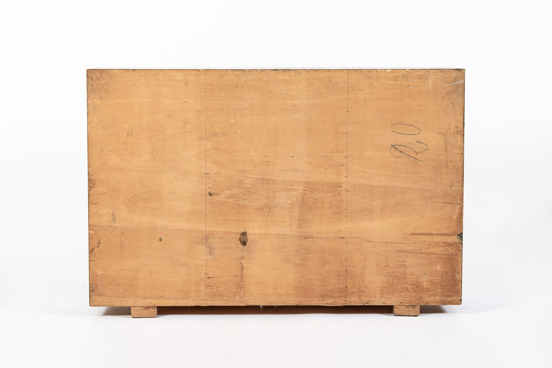 Antique Art Deco Italian Walnut Wood Credenza Cabinet