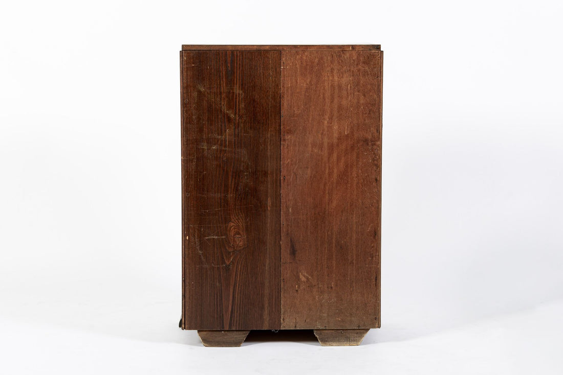 Antique Art Deco Small Burlwood Drinking Cabinet, 1930s