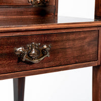 Antique Art Nouveau Scottish Mahogany Floral Secretary Cabinet