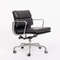 2001 Eames Herman Miller Black Leather Desk Chairs Aluminum Group