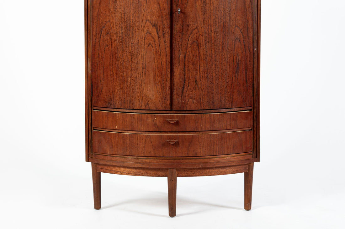 Mid-Century Danish Modern Teak Corner Bar or Storage Cabinet 1960s Selling AS-IS