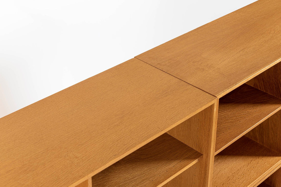 Danish Modern Oak Modular Wall Unit, Mid Century Bookcase Display Cabinet