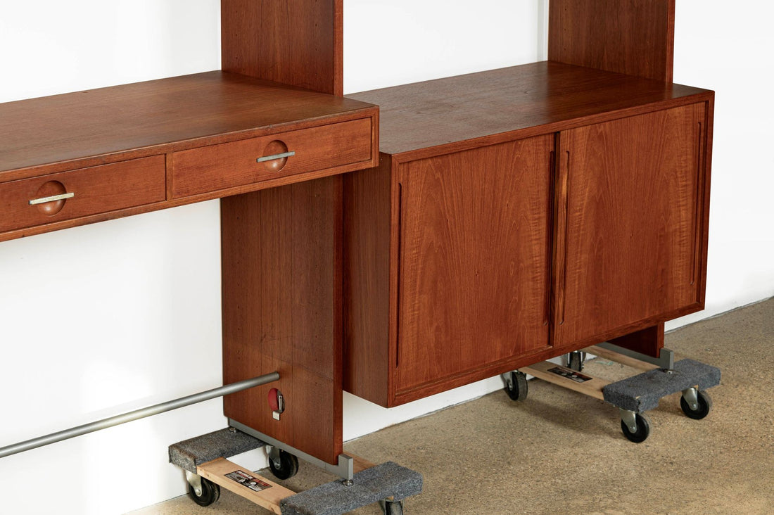 Mid-Century Modern Teak Wall Unit Bookcase RY100 by Hans Wegner for Ry Møbler, 1960s