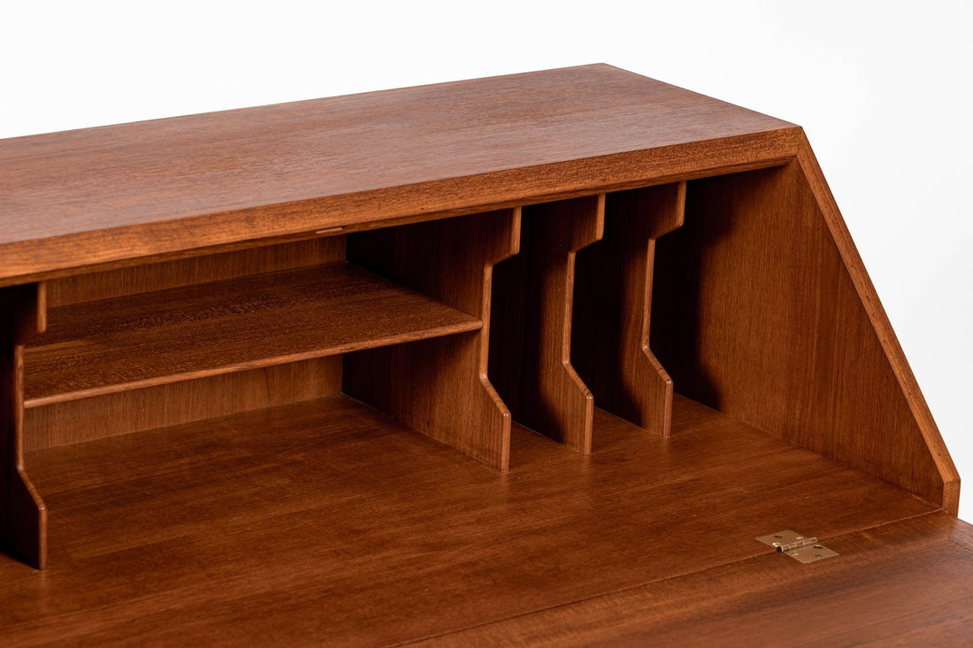 Danish Mid-Century Modern Teak Dropdown Secretary Desk, 1960s