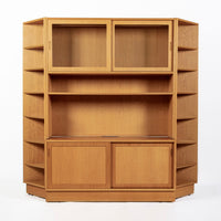 Mid Century Danish Oak Wood Shelving & Display Cabinets by Poul Hundevad
