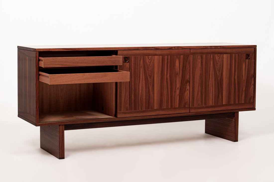 Mid Century Danish Modern Rosewood Credenza or Sideboard Cabinet