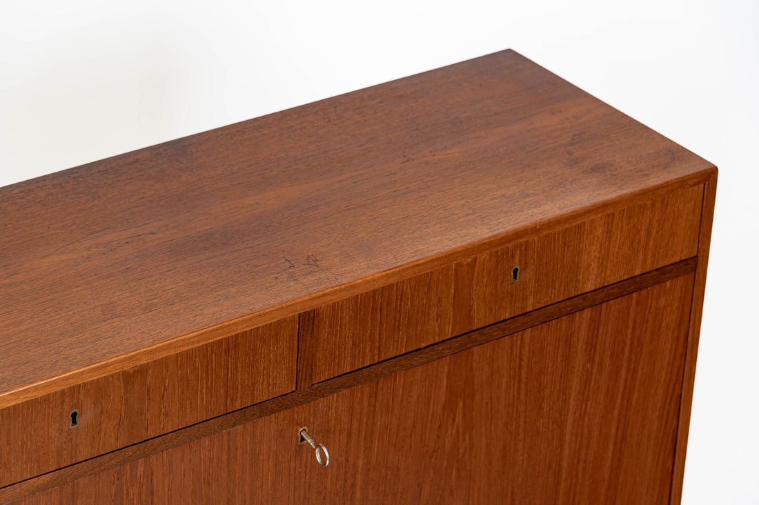 Mid-Century Danish Modern Teak Secretary Desk Cabinet 1960s