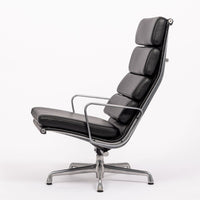 Eames Herman Miller Black Leather Soft Pad Office Lounge Chair