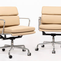 Eames for Herman Miller Cream Leather Office Chair Pair 2000s