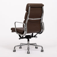 Herman Miller Eames Tall Dark Brown Leather Desk Chair Soft Pad