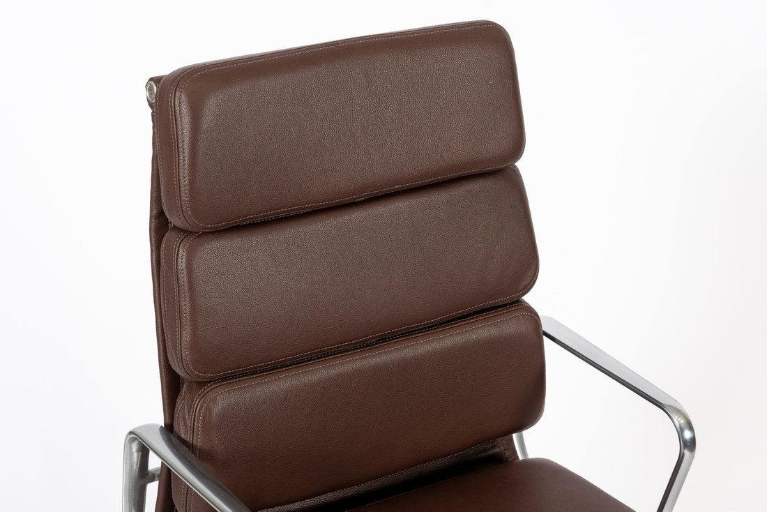 Herman Miller Eames Tall Brown Leather Desk Chair Soft Pad