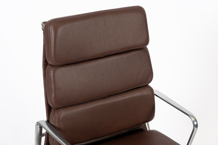 Herman Miller Eames Tall Brown Leather Desk Chair Soft Pad