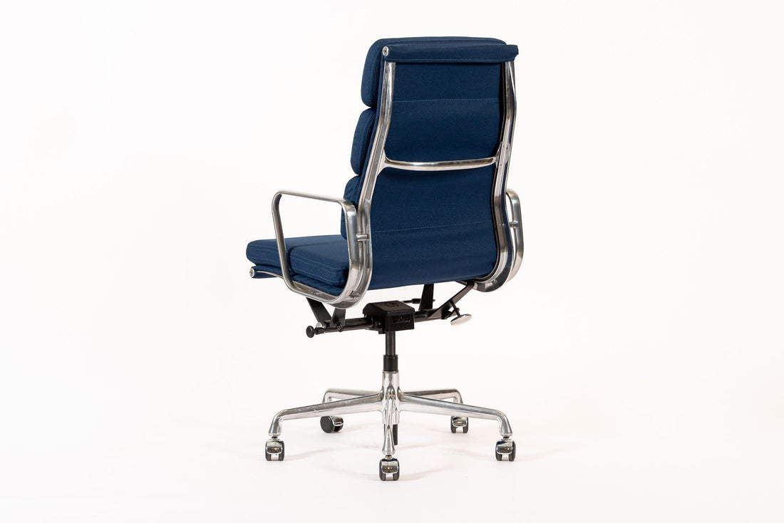 Herman Miller Eames Tall Navy Blue Fabric Desk Chair Soft Pad