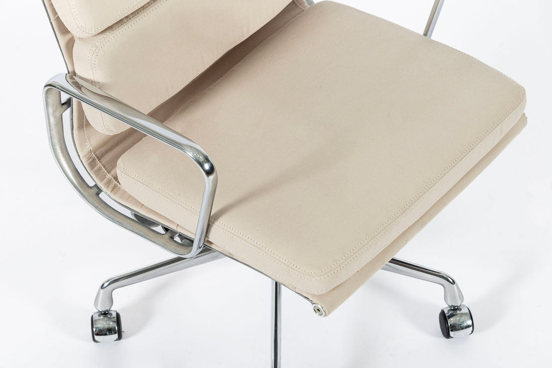 Eames for Herman Miller Tan Cream Office Chair in Schumacher VEGAN Suede