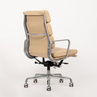 Eames Herman Miller Tall Cream Leather Office Chair Aluminum Group