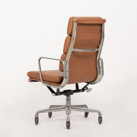 Herman Miller Eames Tall Brown Leather Desk Chair Aluminum Group