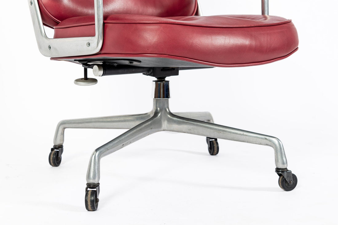 Vintage Eames for Herman Miller Time Life Red Leather Lobby Office Chair 1960s