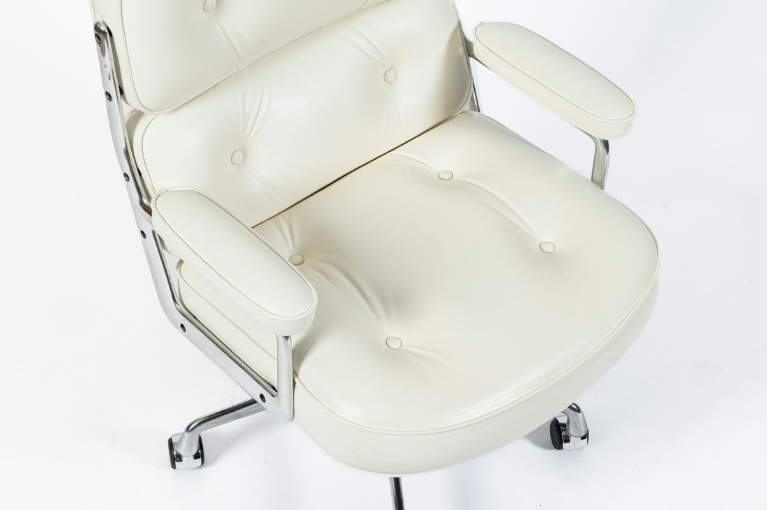 Herman Miller Eames Time Life Lobby White Leather Office Chair 2021