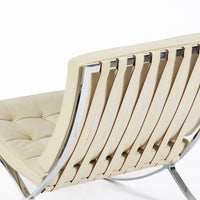 Mid Century Cream Barcelona Chairs by Mies van der Rohe for Knoll, 1980s