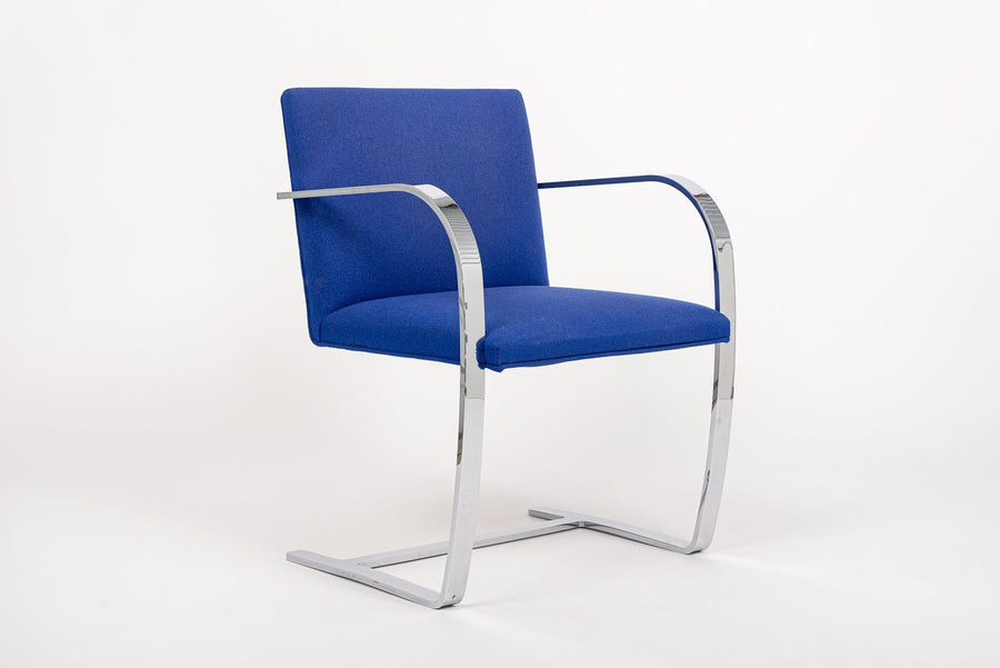 Mid Century Blue Brno Chairs by Mies van der Rohe for Knoll
