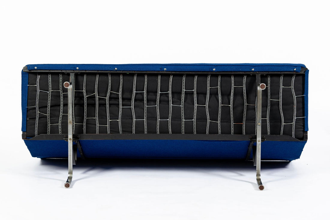 Mid Century Blue Sofa Compact by Eames for Herman Miller 1970s