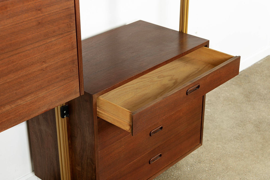 Mid Century Omni Wood Modular Wall Unit Shelving & Bookcase by George Nelson