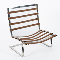 Pair Vintage Brown Tugendhat Lounge Chairs by Mies van der Rohe for Knoll 1960s