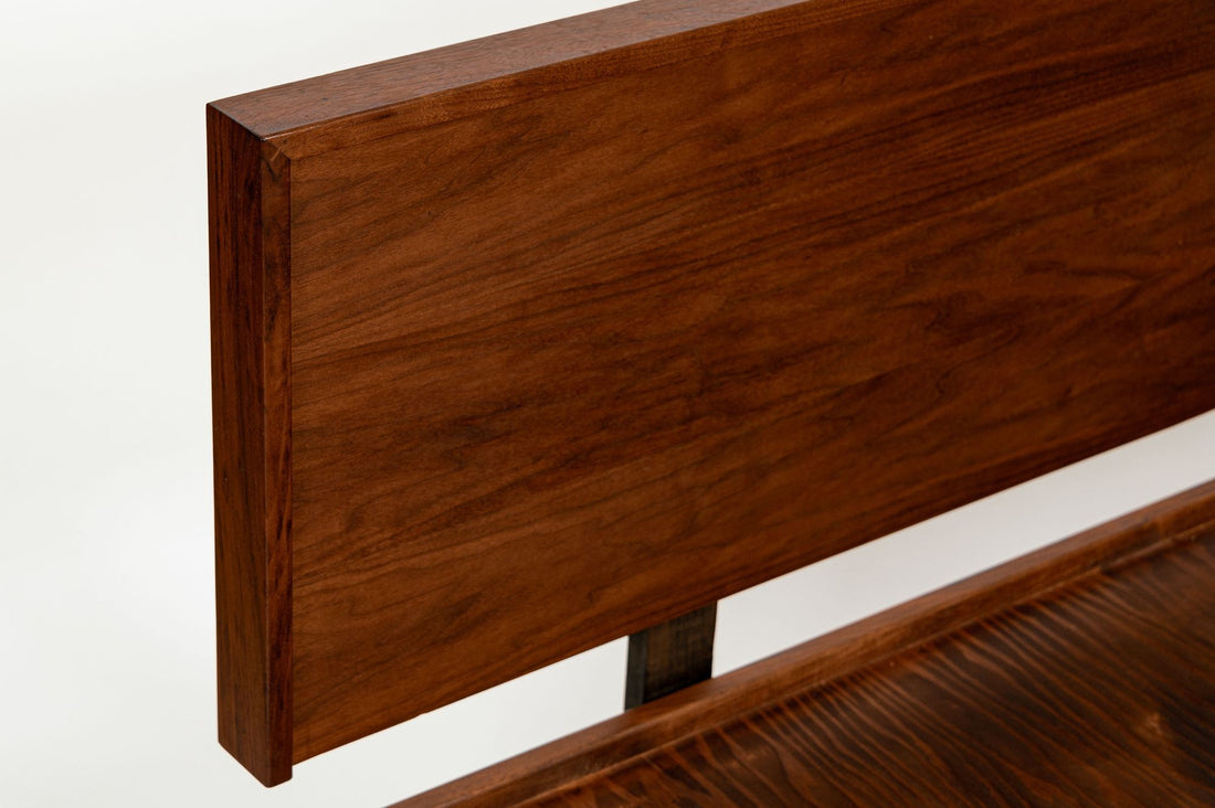 Vintage Mid-Century Walnut Wood Platform Bed by Richard Artschwager (attr.) 1950s