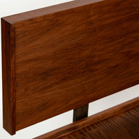 Vintage Mid-Century Walnut Wood Platform Bed by Richard Artschwager (attr.) 1950s