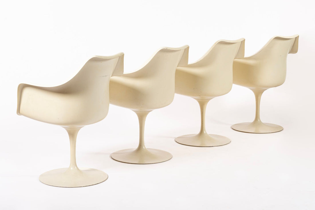 Original Fiberglass Tulip Arm Chairs by Eero Saarinen for Knoll 1970s