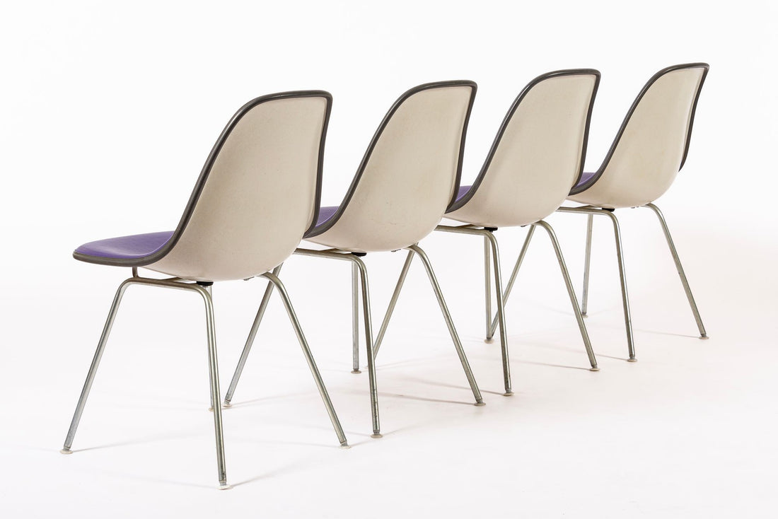 Vintage Mid Century Purple DSX Side Chairs by Eames for Herman Miller