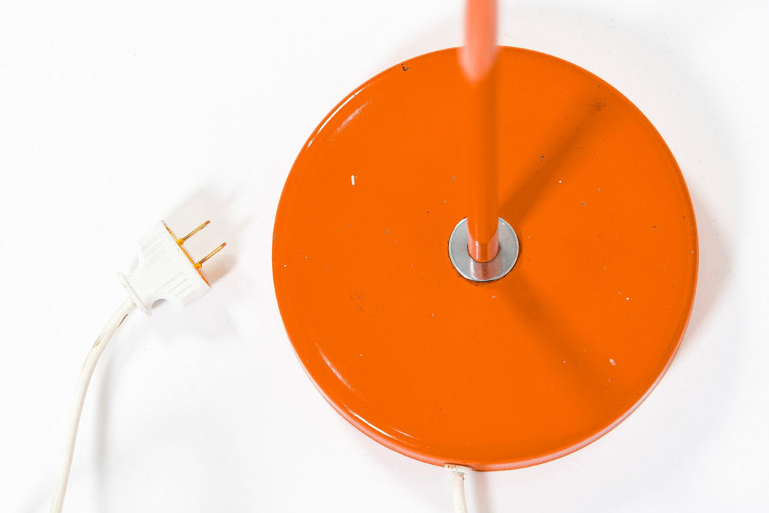 Vintage Mid-Century Modern Orange Floor Lamp by Ateljé Lyktan, Sweden, 1970s