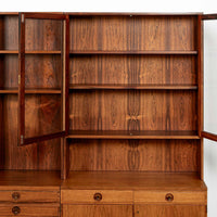 Mid-Century Modern Swedish Rosewood Wall Unit Bookcase by Bertil Fridhagen for Bodafors, 1960s
