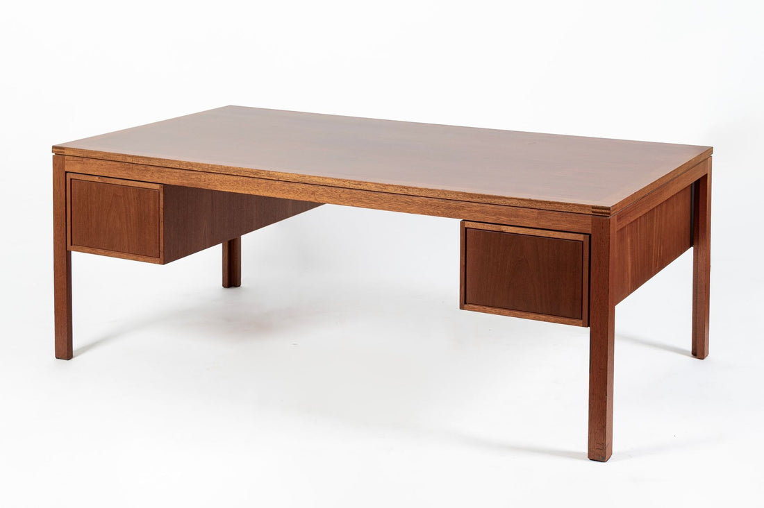 Danish Mahogany Executive Desk by Søborg Møbler, Mid Century Modern Desk, 2 Matching Avail