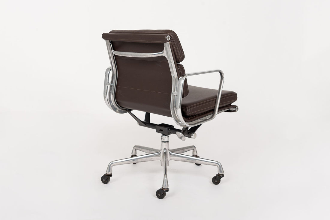 Herman Miller Eames Dark Brown Leather Desk Chair Soft Pad