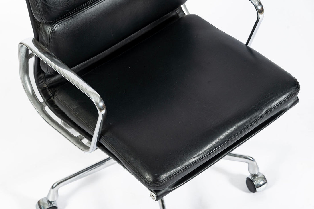 Eames for Herman Miller Soft Pad Black Leather Desk Chair 2000s