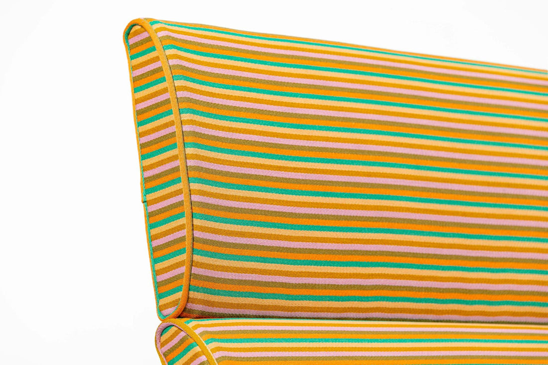 Eames Sofa Compact for Herman Miller, Alexander Girard Maharam Striped Fabric, 2 Available