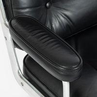 Eames Time Life Executive Lobby Chair Herman Miller Black Leather Office Chair