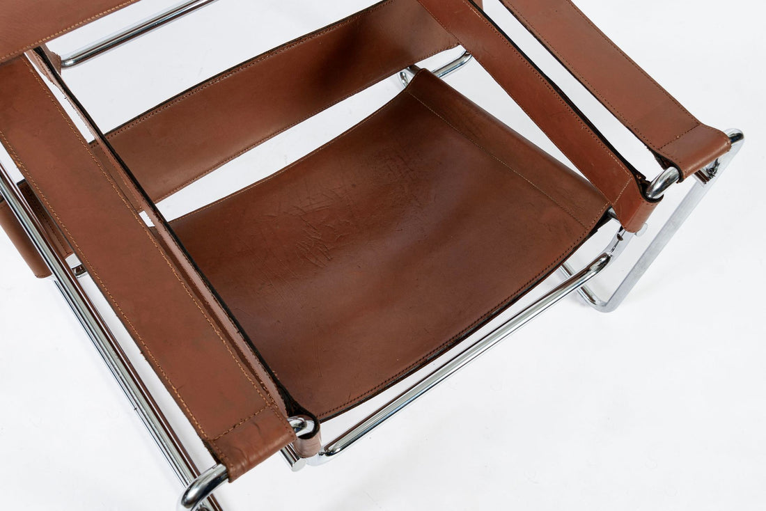 Mid Century Brown Wassily Lounge Chair by Marcel Breuer