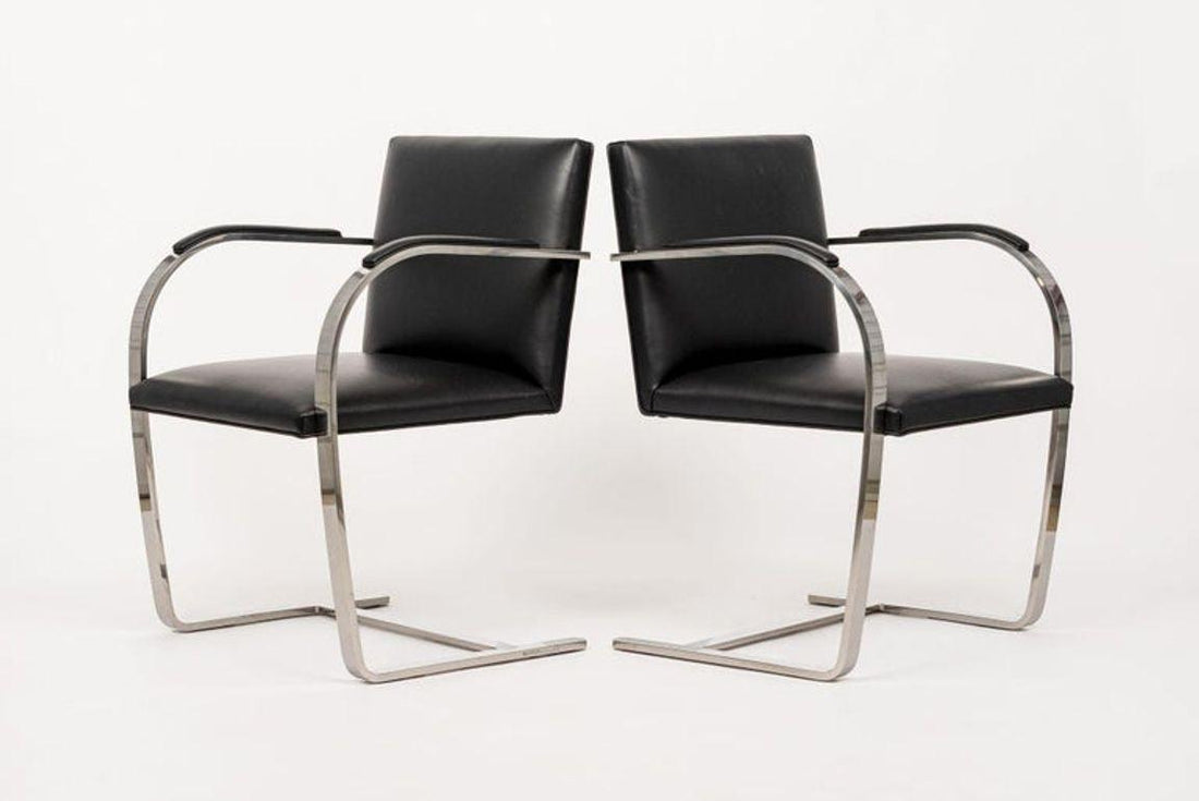 Mid Century Black Brno Chairs by Mies van der Rohe for Knoll Set of 4