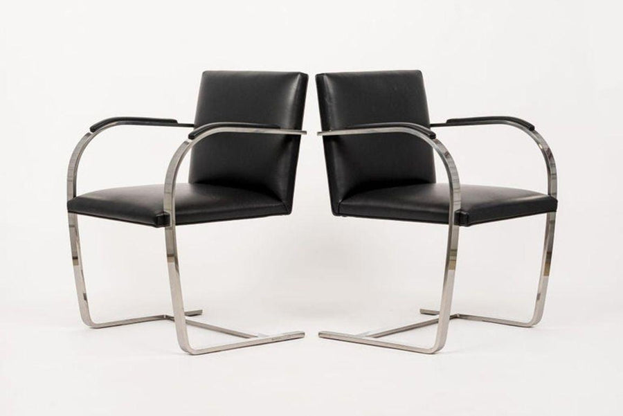 Mid Century Black Brno Chairs by Mies van der Rohe for Knoll Set of 4