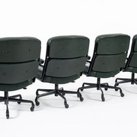 Time Life Green Leather Office Chairs by Eames for Herman Miller, 1996 Set of 4